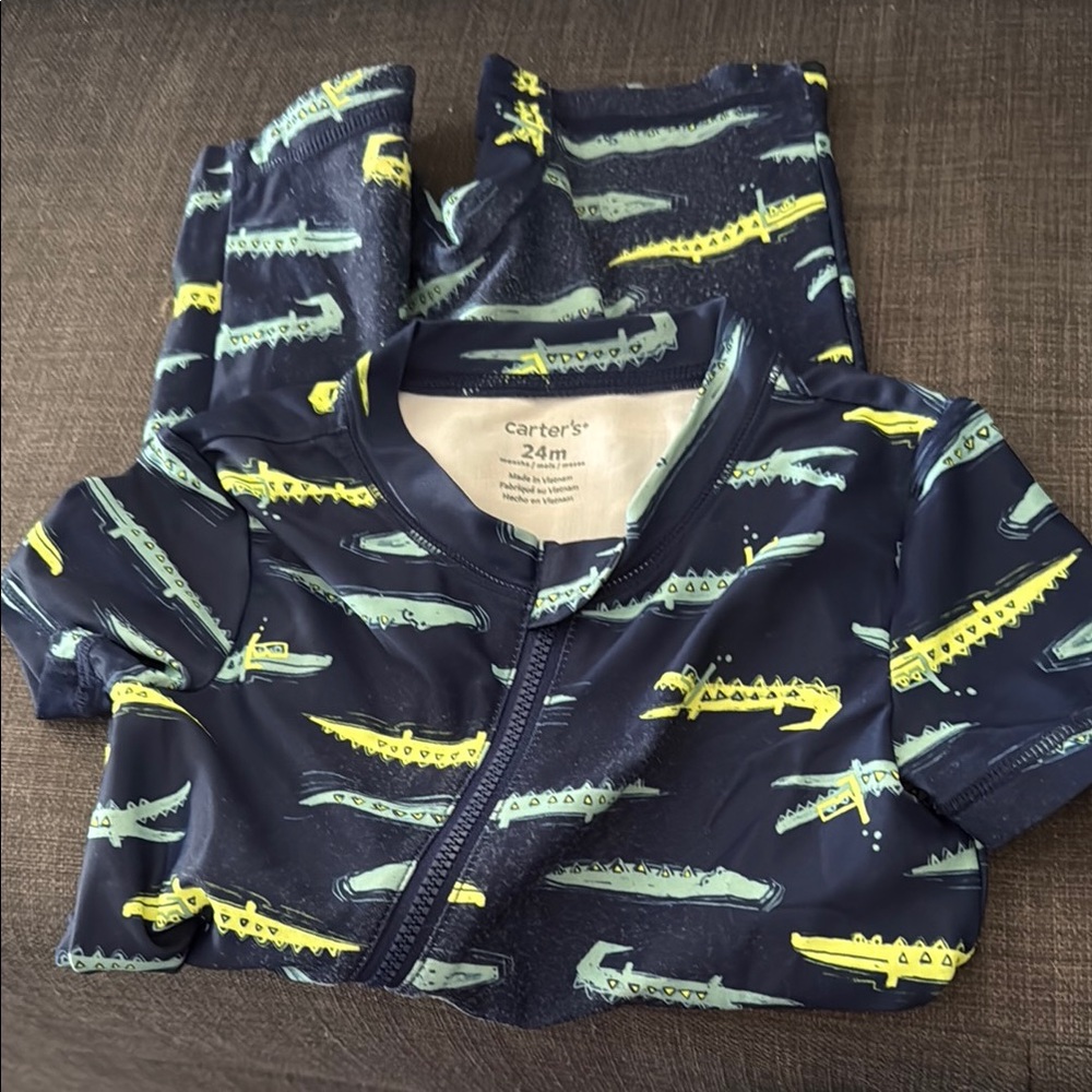 Carter's Blue and Yellow Crocodile Swim Set